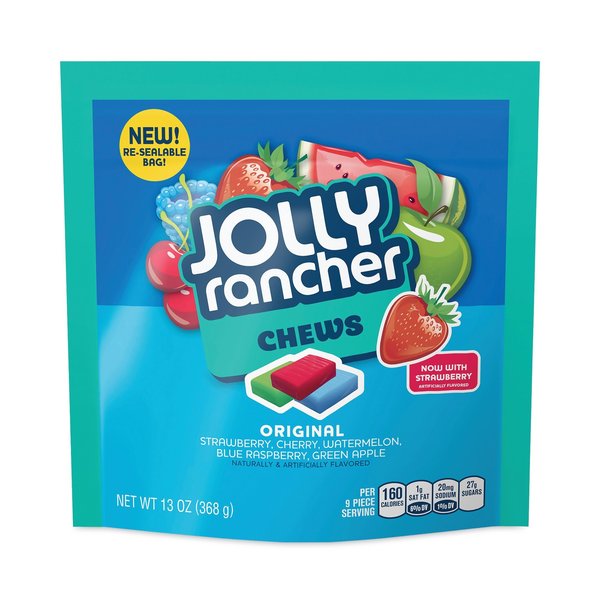 Jolly Rancher Chews Candy, Assorted Flavors, 13 oz Pouches, PK4, 4PK 51921